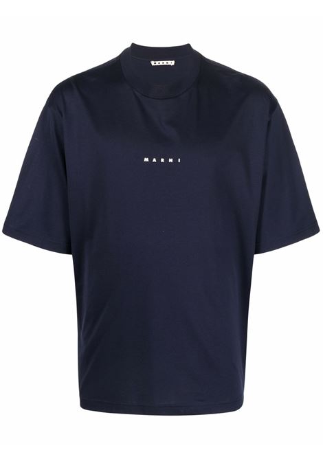 logo t-shirt man navy MARNI | HUMU0223P1 USCS87LOB99